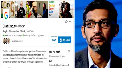 LinkedIn Google ceo Post | சுந்தர் பிச்சைக்கு பதில் புதிய சிஇஒவை தேடுகிறதா கூகுள்?..பரபரப்பு