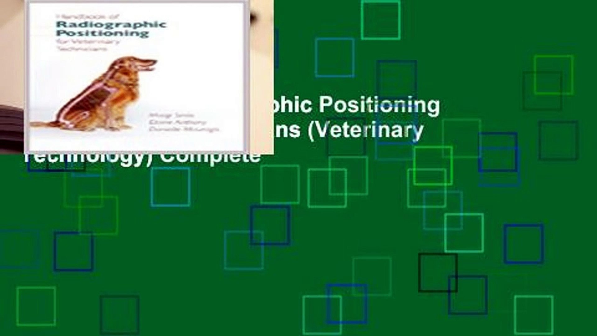 ⁣Handbook of Radiographic Positioning for Veterinary Technicians (Veterinary Technology) Complete
