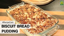 Biscuit Bread Pudding Recipe Card | Masala TV