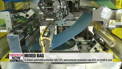 S. Korea's industrial output falls 0.7% on-month in June