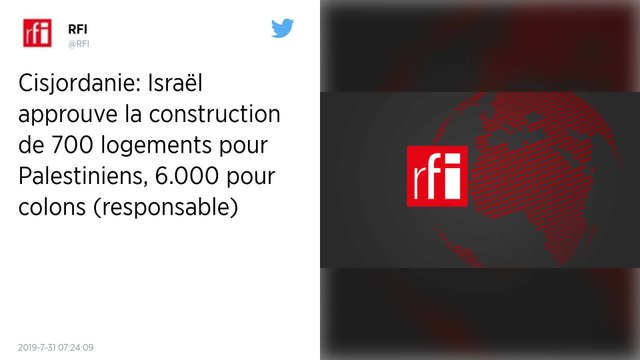 Cisjordanie : Israël approuve la construction de 700 logements pour Palestiniens, 6 000 pour colons