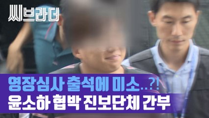웃으며 손들고 인사하는 윤소하 협박 소포 대학진보단체 간부 영장심사 출석 현장 [C브라더]