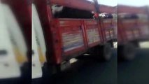 Büyükbaş hayvan yüklü kamyonet park halindeki araca çarptı: 1 yaralı