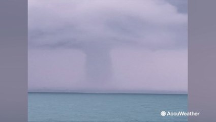 Ferry riders treated to spectacular waterspout