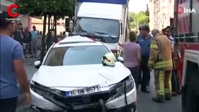 Eyüpsultan’da freni patlayan kamyon 9 aracı biçti