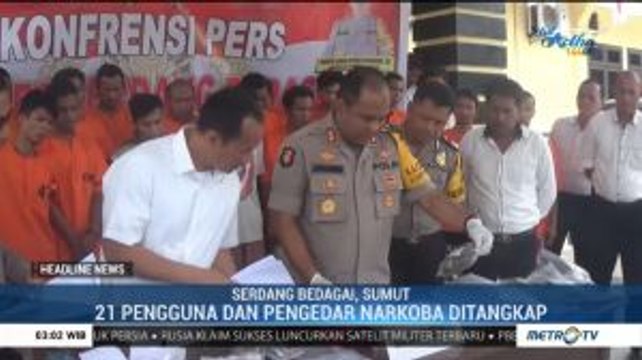 Polres Serdang Bedagai Tangkap 21 Penyalahguna Narkoba