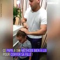 Ce papa a une technique parfaite pour coiffer sa fille