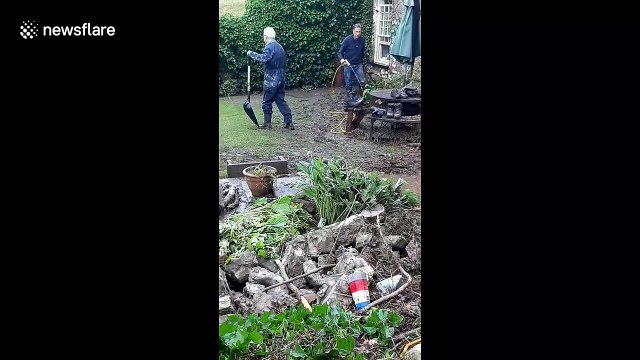 Aftermath footage shows extent of damage left by floods in Fremington, North Yorkshire
