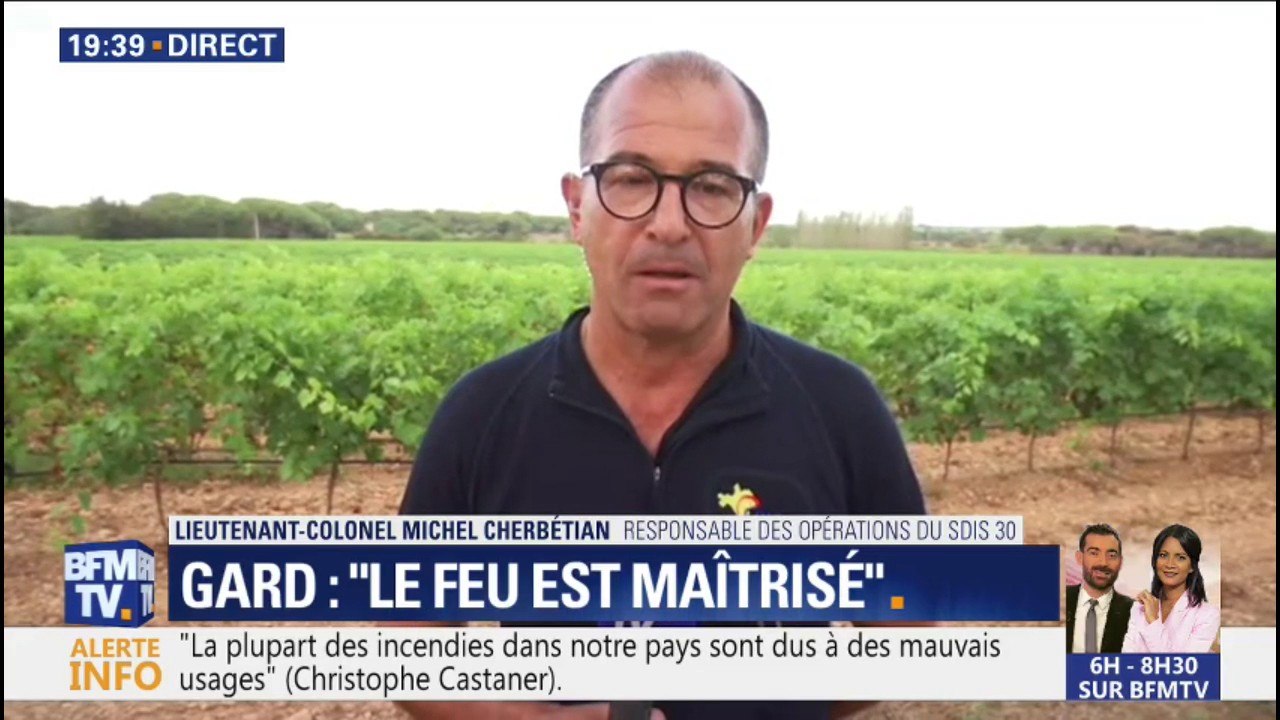 Gard: "Nous ne garderons qu'une centaine de pompiers ce mercredi soir" pour surveiller l'incendie (Pompiers)