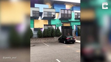 Un artiste crée des graffiti 3D impressionnants sur les mur de ces bâtiments