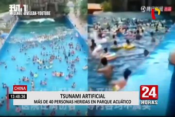 China: “Tsunami artificial” en parque acuático deja 44 heridos