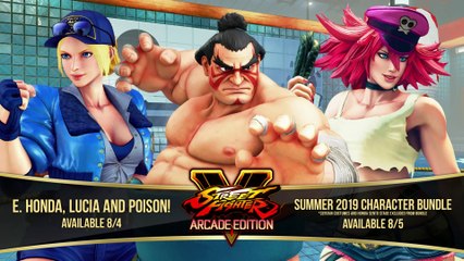 Street Fighter V - Trailer E. Honda, Lucia et Poison