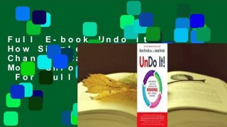 Full E-book Undo It!: How Simple Lifestyle Changes Can Reverse Most Chronic Diseases  For Full