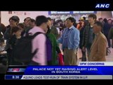Palace not yet raising alert level in South Korea