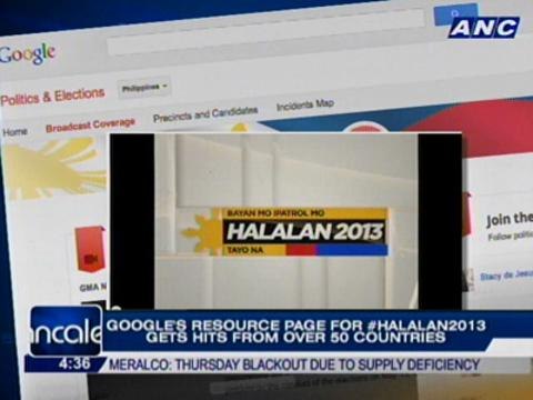 Google's resource page for #Halalan2013 gets hits from over 50 countries