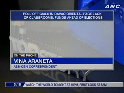 Poll officials in Davao Oriental face lack of classrooms, funds ahead of elections