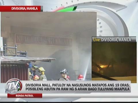 Fire hits Divisoria Mall, may last for days