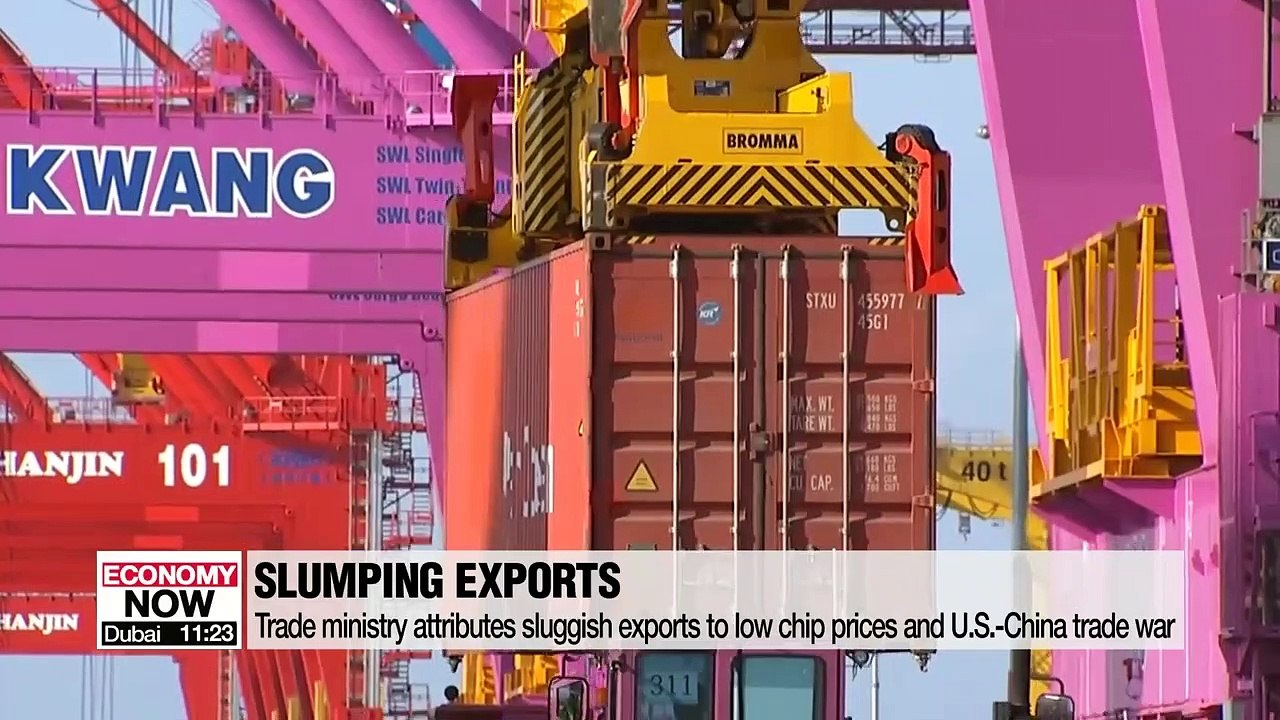 S. Korean exports fall for eighth-straight month, plunging 11% y/y to US$ 46.1 bil. in July