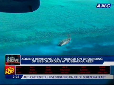 Aquino reviewing U.S. findings on grounding of USS Guardian at Tubbataha Reef
