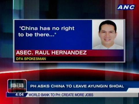 PH asks China to leave Ayungin Shoal