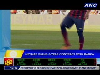 Neymar signs 5-year contract with Barca