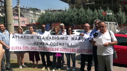 Maaşları ödenmeyen özel okul öğretmenleri isyan etti