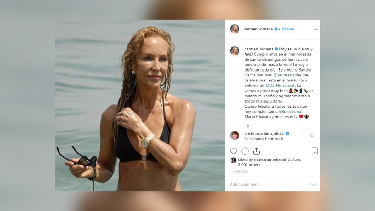 Carmen Lomana cumple "feliz" 71 años