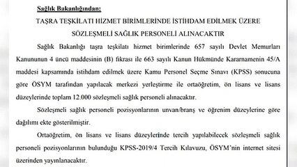 12 bin sağlık personeli alınacak