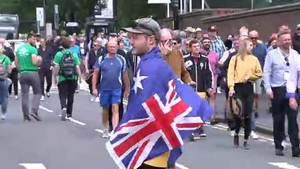 Cricket fans arrive at Edgbaston on day one of The Ashes