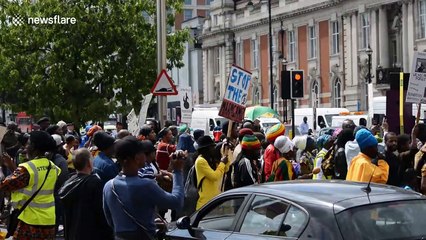 Hundreds march for slavery reparations in London