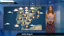 Pronóstico del tiempo para el viernes 2 de agosto.