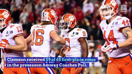 Clemson Tops Preseason Coaches Poll for First Time in School History