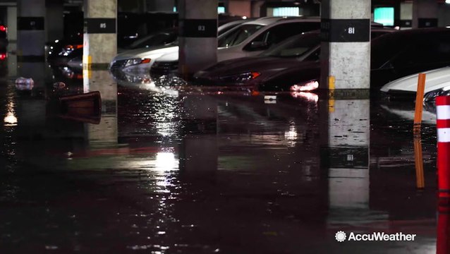 Underground garage becomes underwater garage