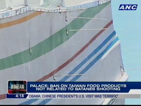 Palace: Ban on Taiwan food products not related to Batanes shooting