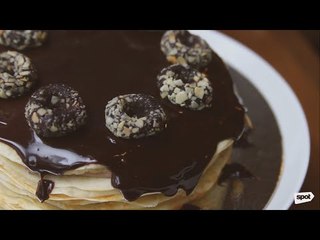 Chocolate Mille Crepe Cake at Crisp on 28th