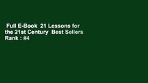 Full E-Book  21 Lessons for the 21st Century  Best Sellers Rank : #4