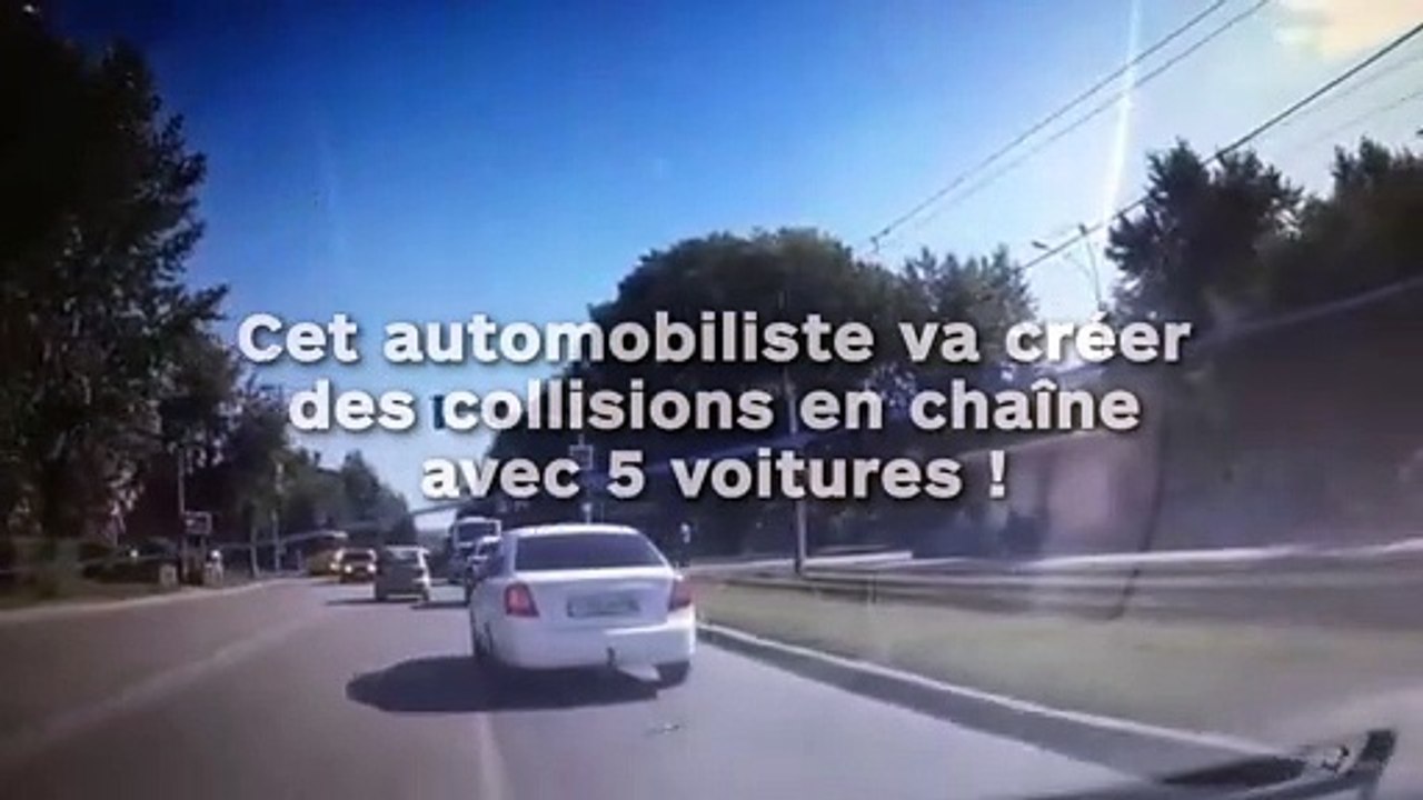 Cet automobiliste va créer des collisions en chaîne avec 5 voitures !