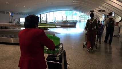 BDMV-141 Aruna & Hari Sharma after baggage retrival to Exit Bilbao Airport Aug 01, 2019