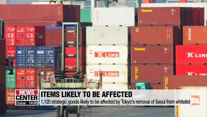 1,120 strategic goods likely to be affected by Japan's removal of S. Korea from whitelist