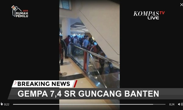 BREAKING NEWS - Gempa 7,4 M Guncang Banten Terasa Hingga Jakarta dan Berpotensi Tsunami