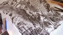 Fallen Angel Custom Tattoo Design - Speed Drawing