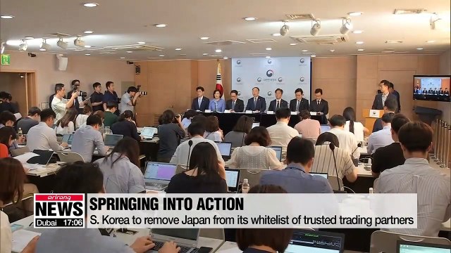 S. Korea to remove Japan from its whitelist of trusted trading partners