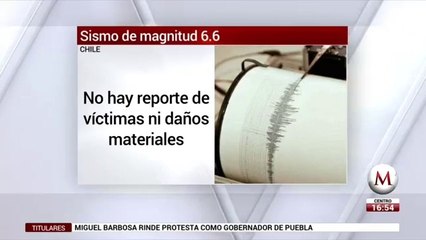 Sismo de magnitud 6.6 sacude centro de Chile