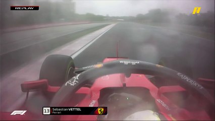 فيتيل يسيطر جيدا على سيارته تحت الأمطار في أحد المنحنيات في تجارب المجر