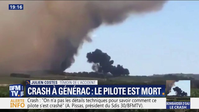 Crash à Générac: selon un témoin, l'avion est ressorti de la fumée à très basse altitude et a chuté d'un seul coup
