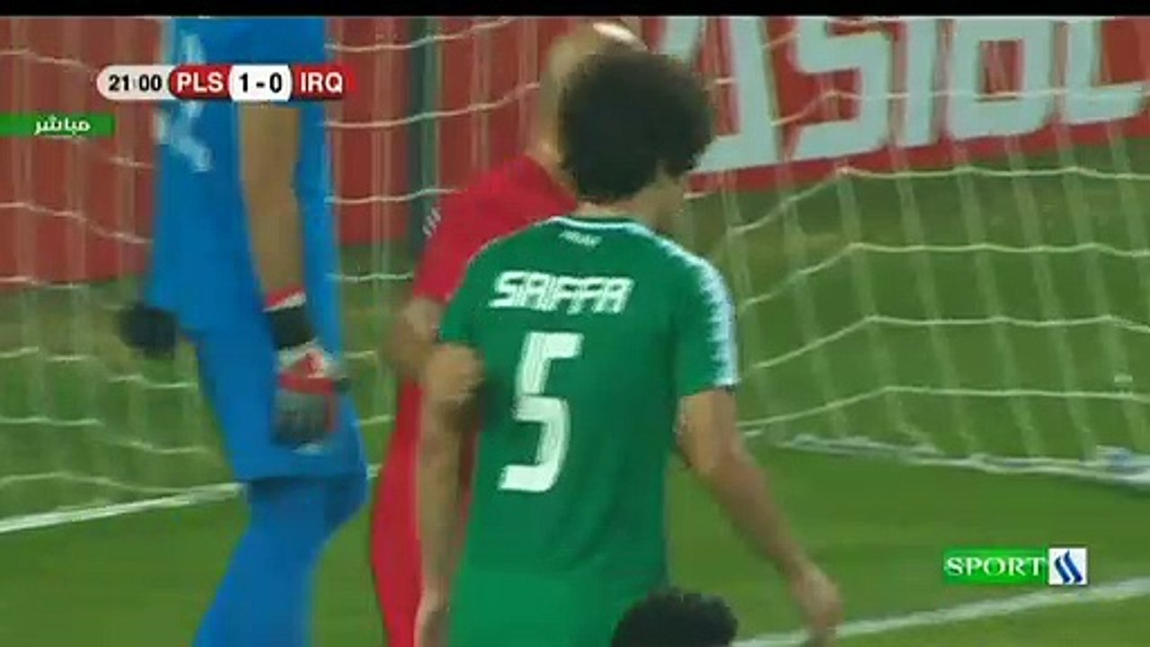 هد ف منتخب  العراق في مرمى منتخب فلسطين عن طريق مهند عبدالرحيم في كاس اتحاد غرب اسيا  2_8_2019