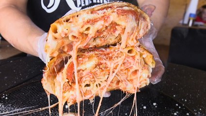 We tried to eat a pizza burrito that weighs 7 pounds