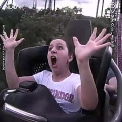 Bird Flies Into Girl On Rollercoaster