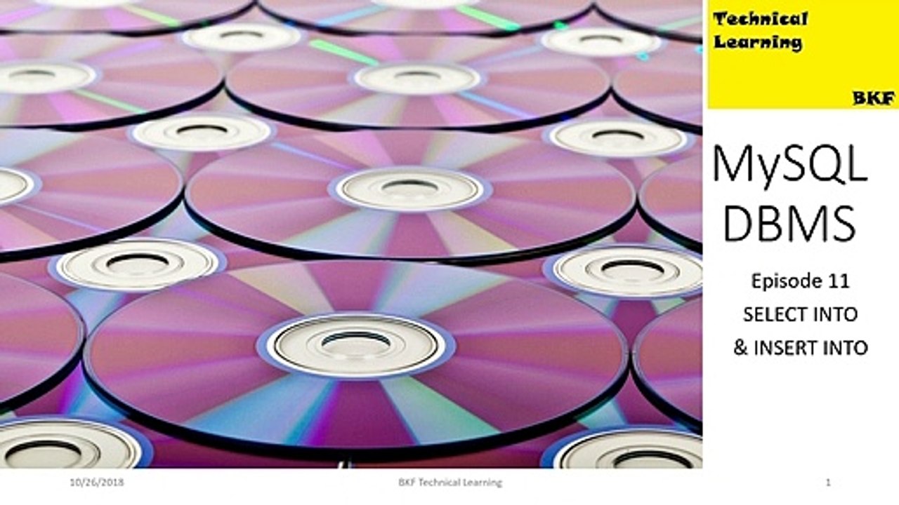 MySQL DBMS: SELECT INTO & INSERT INTO