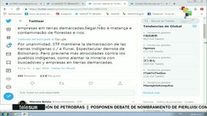 Brasil: dan revés a decreto de Bolsonaro sobre tierras indígenas
